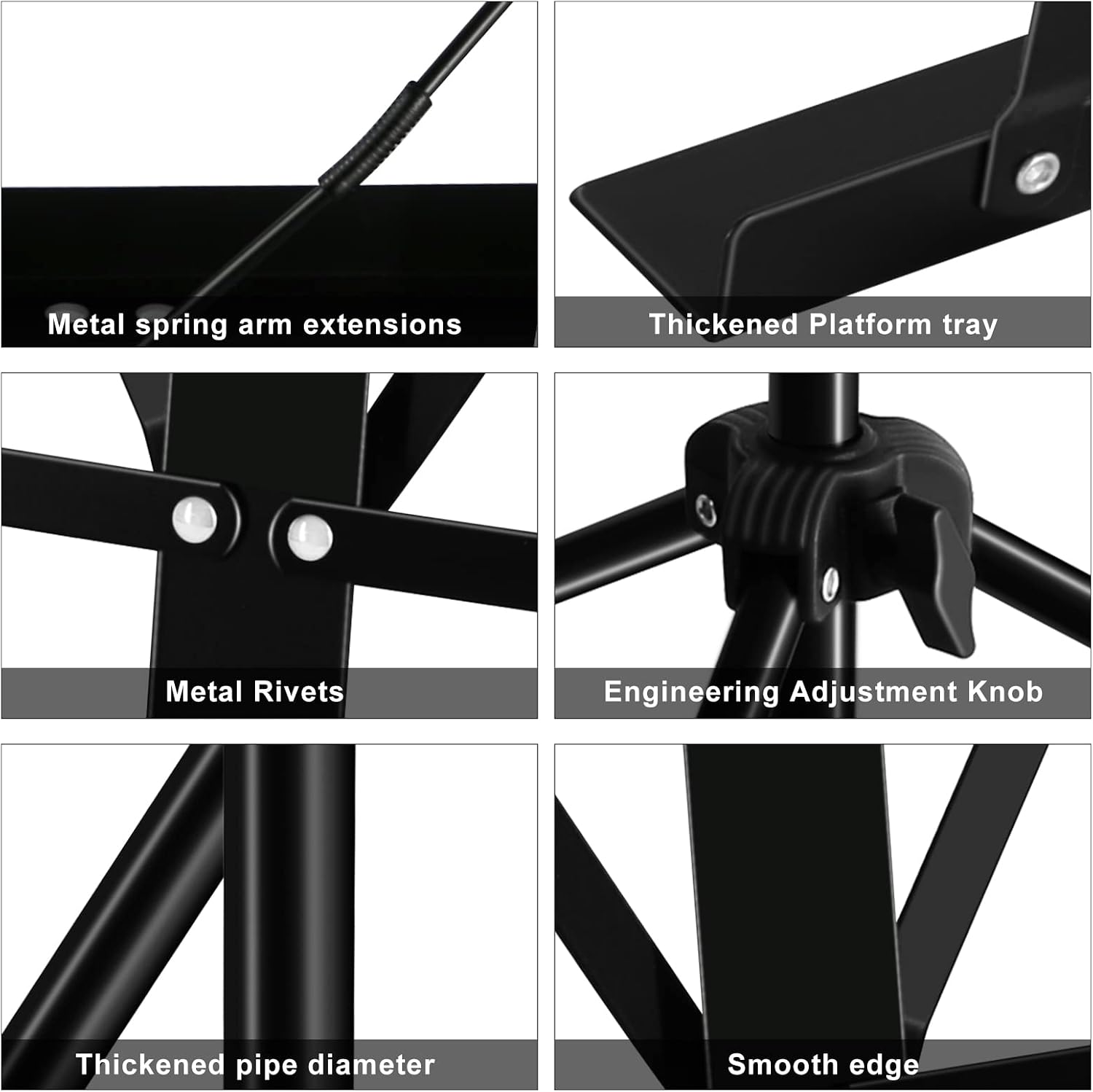 EASTROCK Music Stand Portable Folding Lightweight Metal Sheet Music Holder with Carrying Bag & Clips, Adjustable Height 28"-54", 2-in-1 Desktop & Floor Stand for Piano, Violin, Students, Musicians