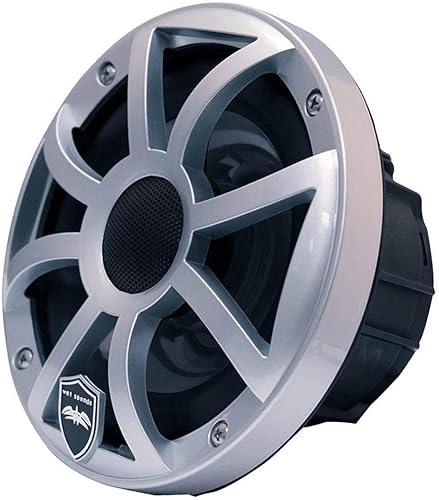wet sounds | REVO 8-XSS | Altavoz coaxial marino de 8" estilo componente de alto rendimiento con retroiluminación RGB y rejilla plateada abierta