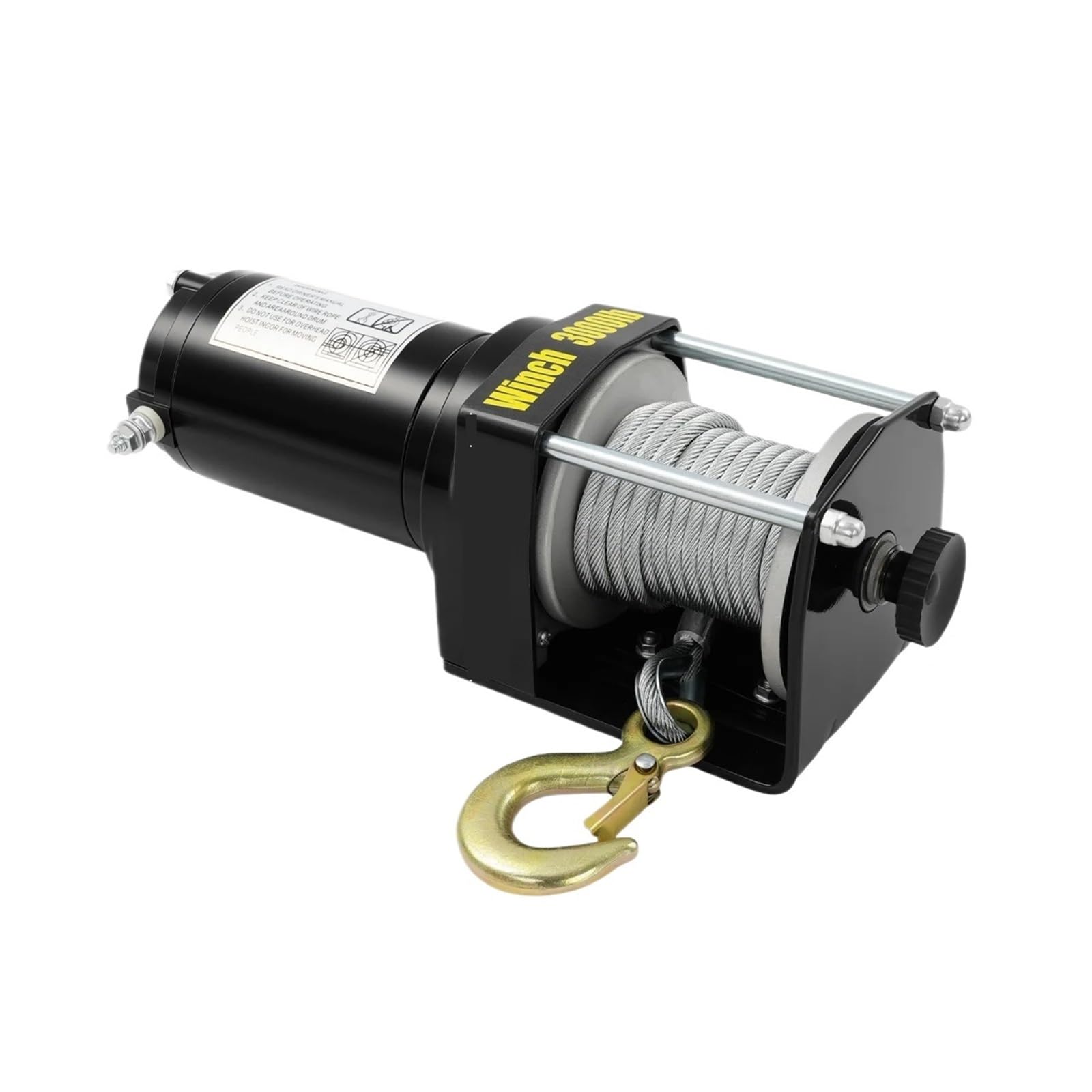 Wciągarka elektryczna 12 V DC, silnik z liną stalową o długości 6 m, znamionowa siła uciągu 1300 kg, miedź 0,55 kW, wodoodporność IP54 Wciągarki elektryczne