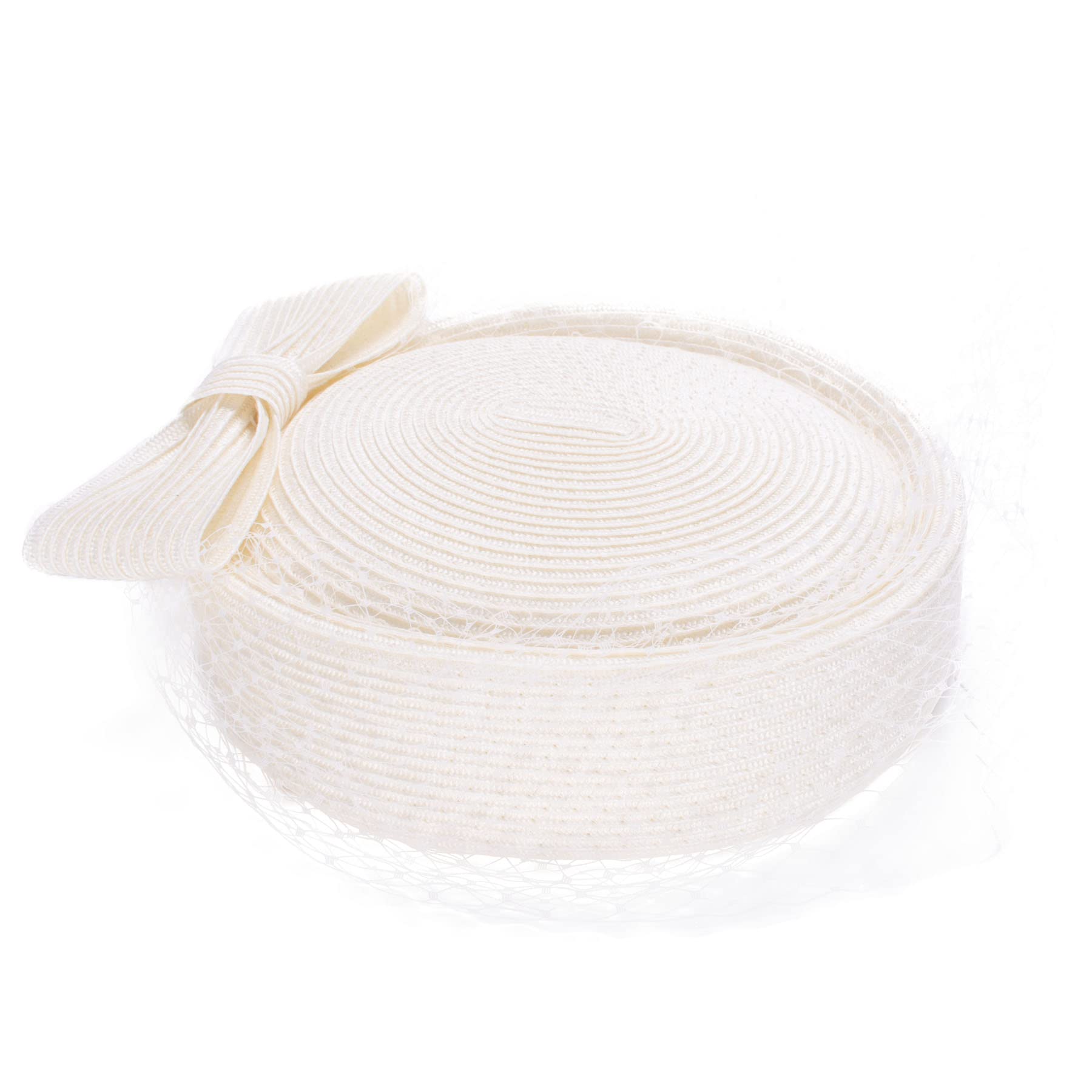 LawlietWomens 1920s Vintage Look Fascinator Pillbox Beret Cocktail Wedding Hat A605 Ivory, Ivory, One Size