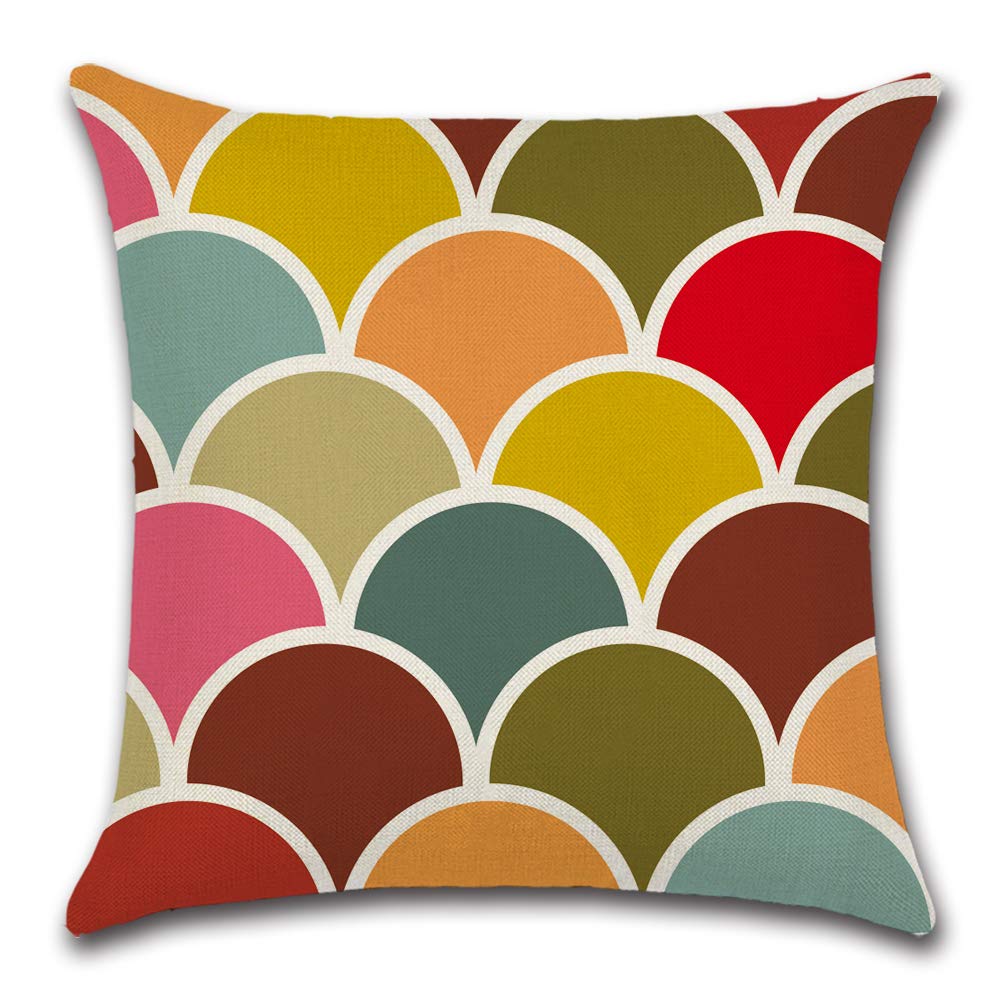 CLVEDU 4Pack Throw Pillow Covers 18x18 In Linen Fabric Cushion Covers Throw Pillows for Couch Decorative Throw Pillow Cases Accent Pillow Covers for Home Bed Couch Sofa Car (Style15) - Image 4