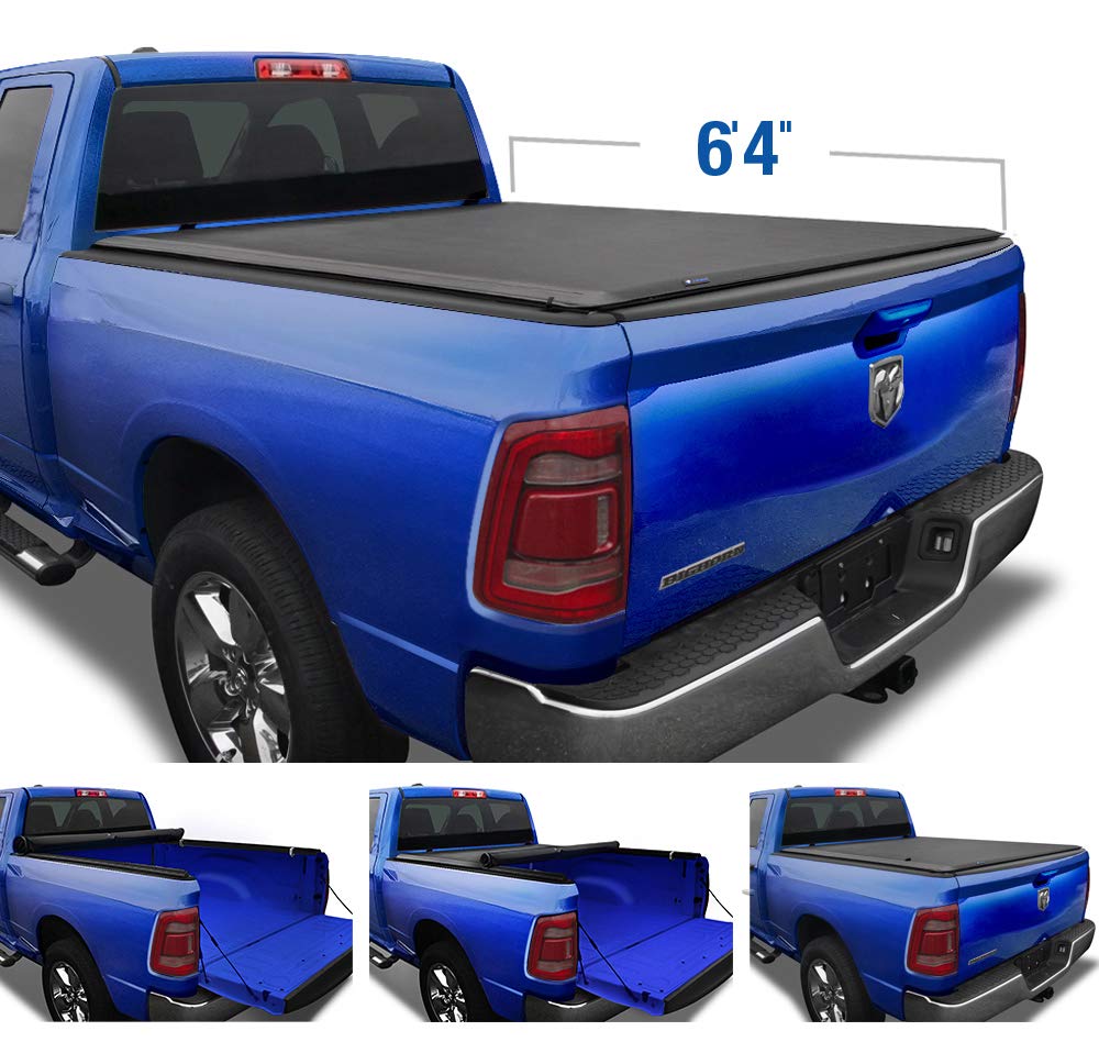 Amazon Com Tyger Auto T1 Soft Roll Up Truck Bed Tonneau Cover For 2019 2020 Ram 1500 New Body Style 6 4 Bed Not For Classic Does Not Fit With Multi Function Split