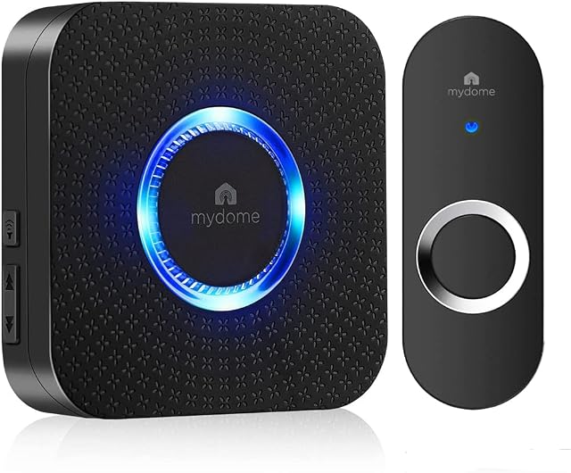 Wireless Doorbell Plug in Chime Kit | Doorbell Designed for Guaranteed House Wide Coverage, Clear Loud Audio & Visual Notification On Door Bell Button & Receiver Chime