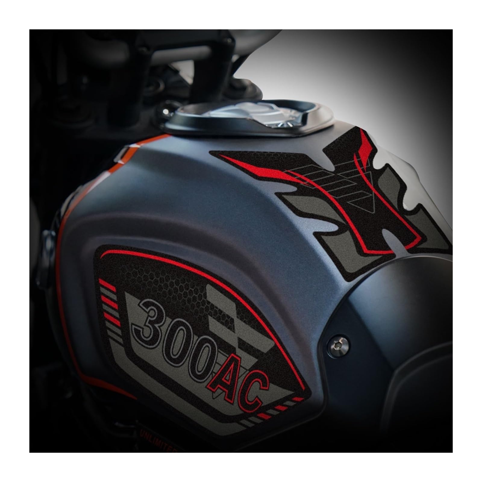 YHBH Adesivi Serbatoio Moto Racing Protector Decalcomanie Accessori Impermeabili per LONCIN VOGE 300ac Traction Pad(3)