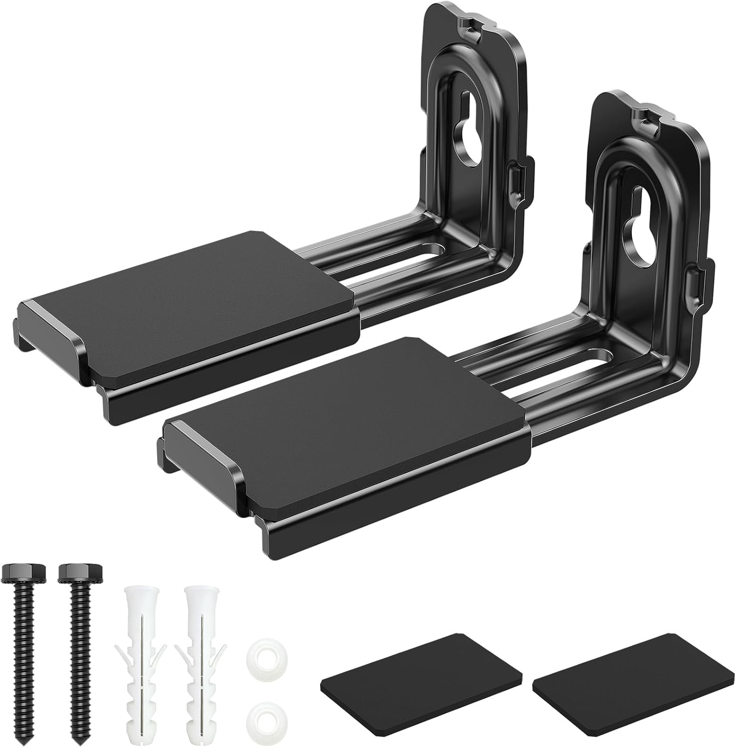 HCMOUNTING Universal Soundbar Wall Mount Bracket- for Samsung, Sony, Bose, LG, Vizio, Sonos & More Sound Bar Mounts Under TV, Holds Up to 33 LBS | Anti-Slip Pads & 3.7"-6.3" Depth Adjustment
