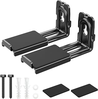 HCMOUNTING Soundbar Mount Under TV, Depth Adjustable 3.7”-6.3”, Hold 33lbs | Sound Bar Mounts for Samsung, Bose, Vizio, Sony, Sonos and More, All-round Soft Pads Reduce Vibration and Scratching, Black