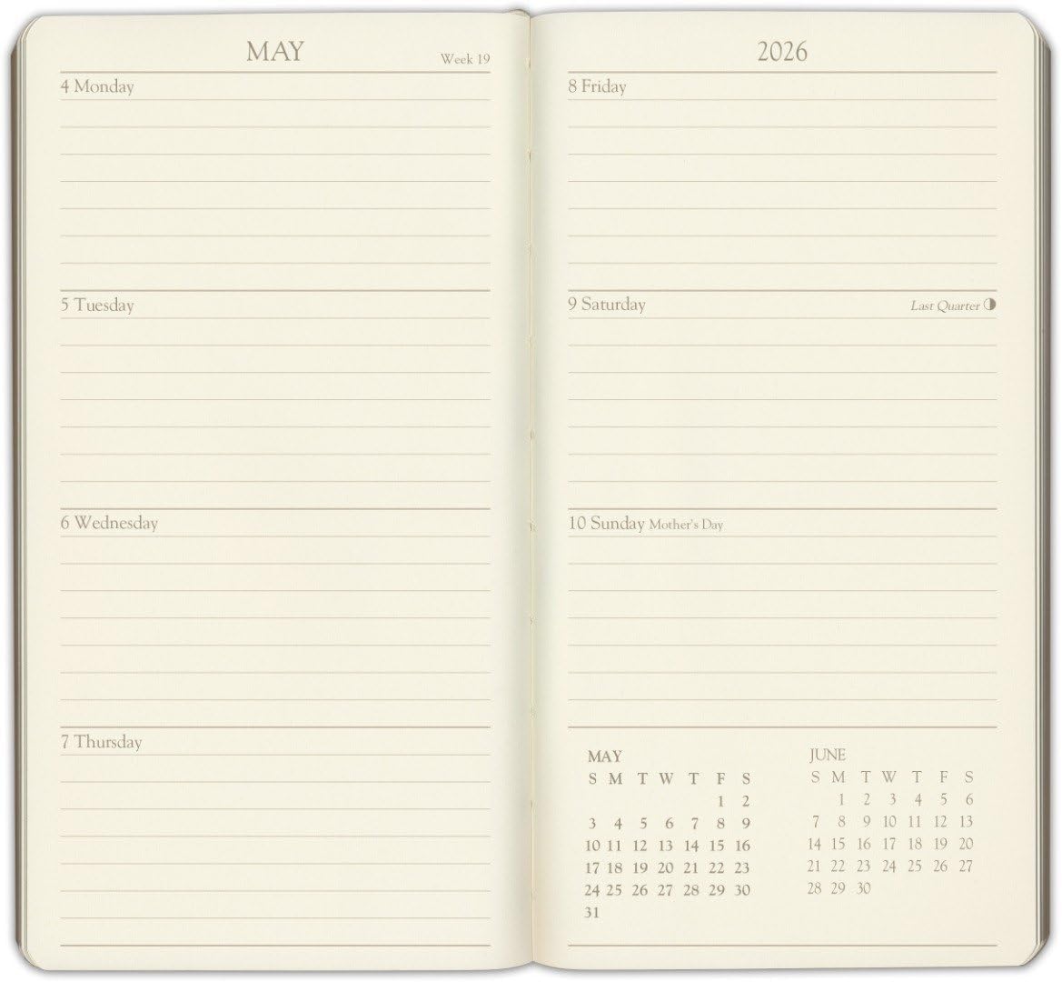 Gallery Leather Personalized Pocket Weekly Monthly Planner 2026, Custom, Calendar Planner and Notebook with Stylish Gold-Gilded Page Edges, 12 Months - Freeport Mocha - 6 x 3.25 "
