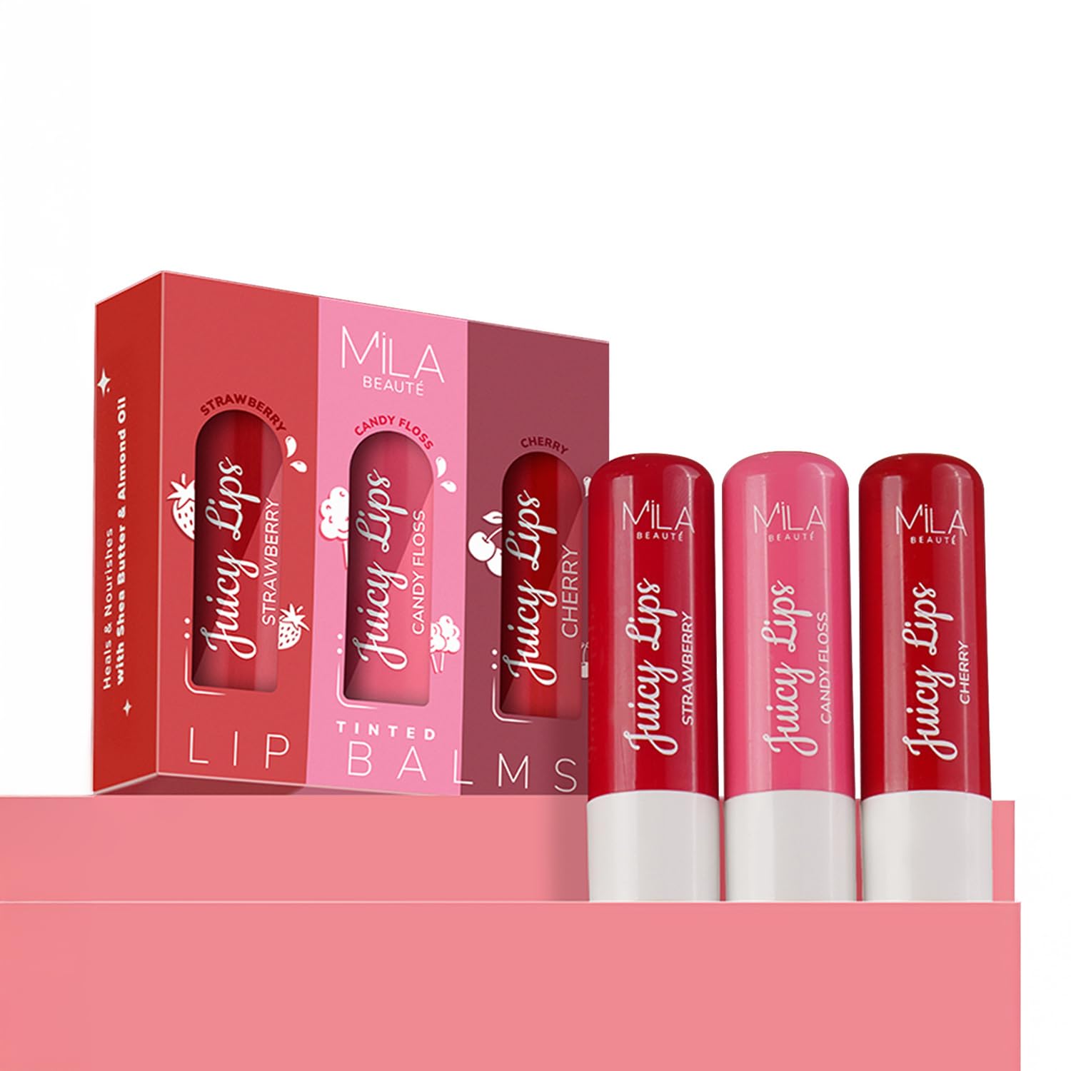 mila beauté Tinted Juicy Lip Balms Combo with 12 Hrs Moisturisation & SPF 15 I Almond Oil I Hydrating & Nourishing I For Dry & Chapped Lips I Pack of 3-picture-31