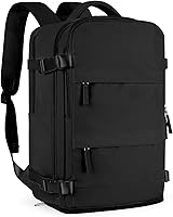 Vista 10 de Mochila de viaje grande, bolsa de mano, aprobada para aviones, para artículos personales, para hombre o mujer, color beige con marrón