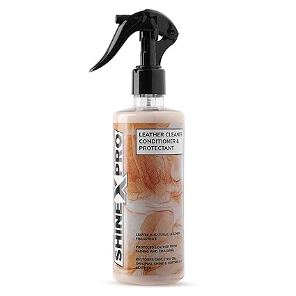 ShineXPro Leather Cleaner,Conditioner&Protectant-Our Bike&Car Leather Seat Cleaner,Protects From Cracking,Fading&Gently Removes Dirt&Stains,While Also Conditioning&Restoring The Leather'S Softness