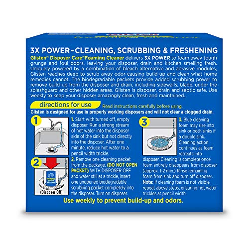 Glisten Dp20B Disposer Care Foaming Garbage Disposer Cleaner-Twenty Pack (20 Uses)-Powerful Disposal Cleanser For Complete Cleaning Of Entire Disposer-Lemon Scented, 24.5 Oz #TOP1