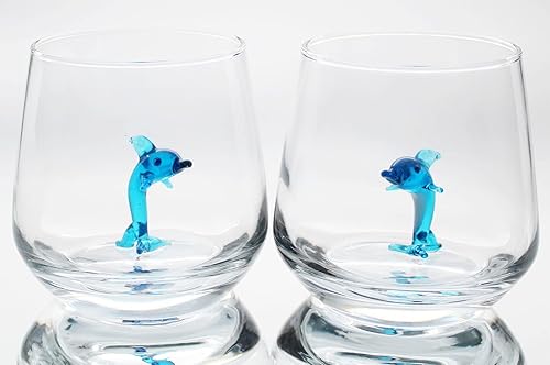 Miniatura 7 de HeguSun Vaso de cristal 3D con bonita figura de animal en el interior, figura de pez de vidrio soplado a mano dentro de la taza, copa sin tallo para