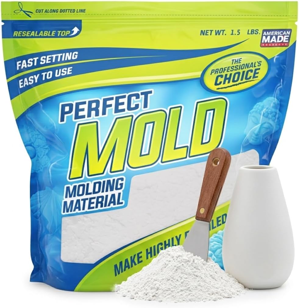 Perfect Mold Alginate Molding Material, Non-Toxic Mold Making Powder for Life Casting, Hand Casting, Baby Footprints, Face & Body Molds, USA Made, 1.5 lb Bag