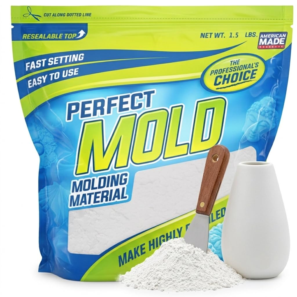 Perfect Mold Alginate Molding Material, Non-Toxic Mold Making Powder for Life Casting, Hand Casting, Baby Footprints, Face & Body Molds, USA Made, 1.5 lb Bag-image-21
