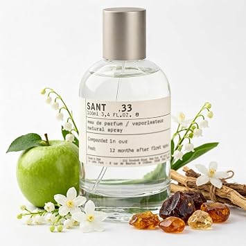 33 SANTAL Perfume, Eau de Parfum Spray, Iconic New York Scent for Men & Women, 3.4 Fl oz 100ml Long-Lasting Fragrance