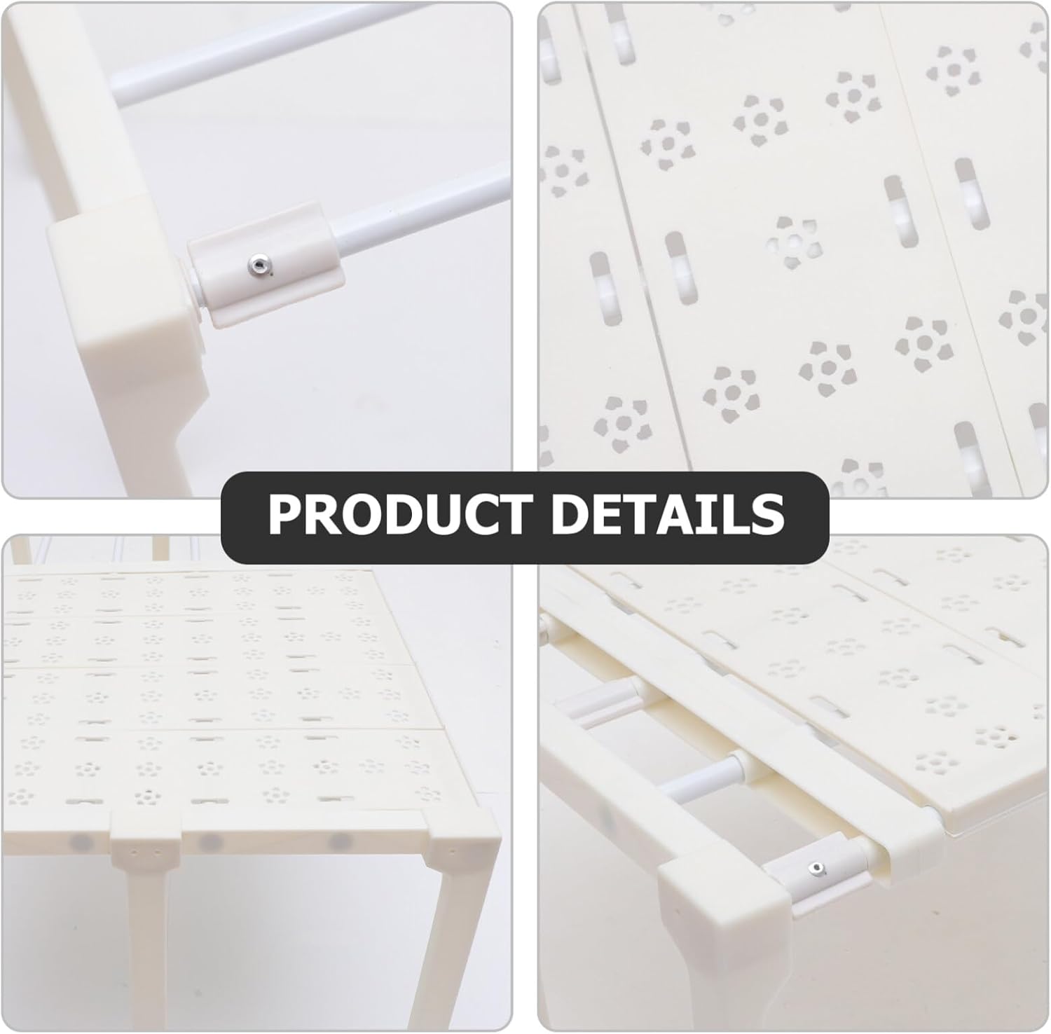 Cabilock Adjustable Storage Shelf Organizer Versatile Closet Rack for Kitchen Bathroom and Wardrobe and Material for Maximizing Space Narrow Areas