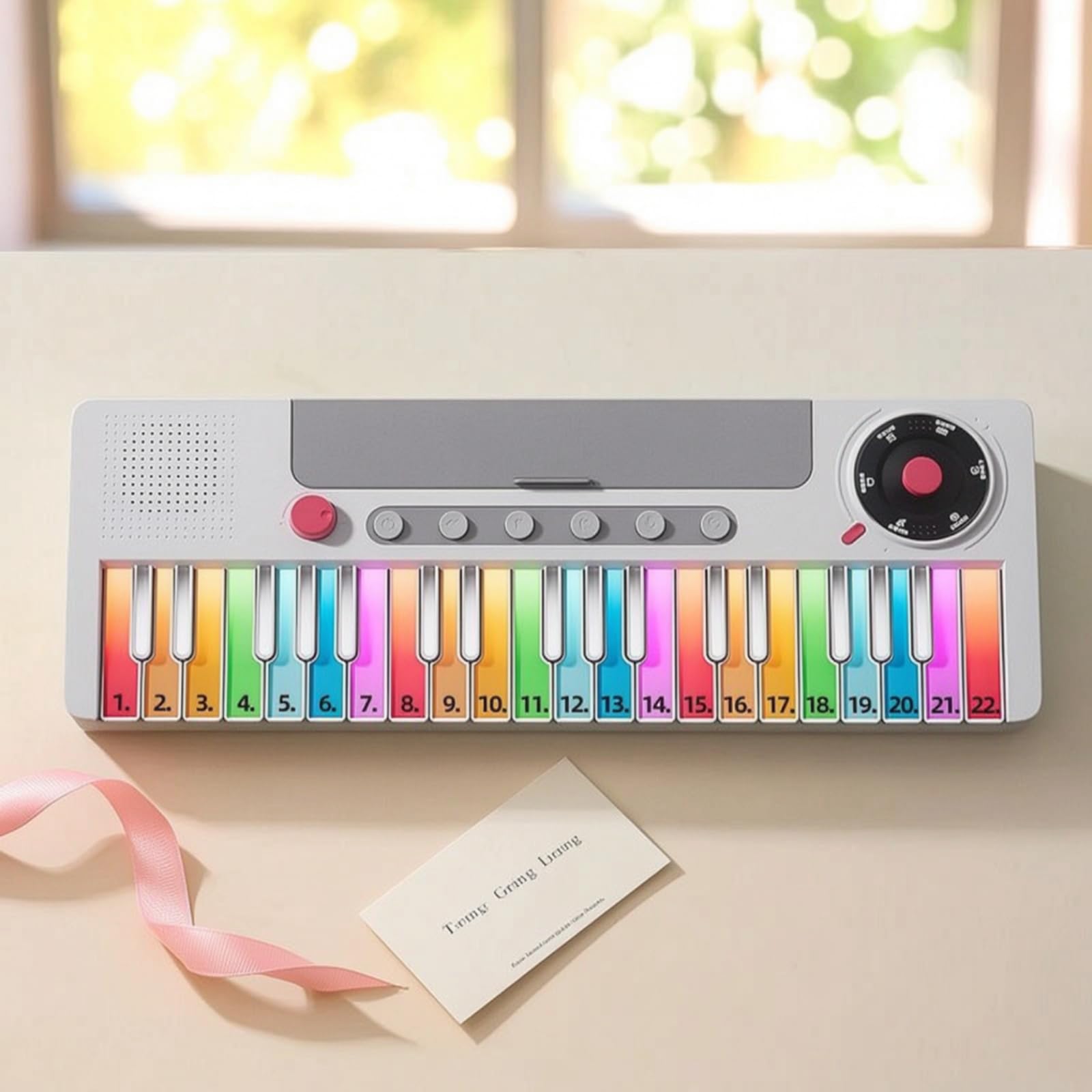 Teclado con 22 Teclas No Tóxico Teclado Juguete Portátil Piano para Niños, Regalo