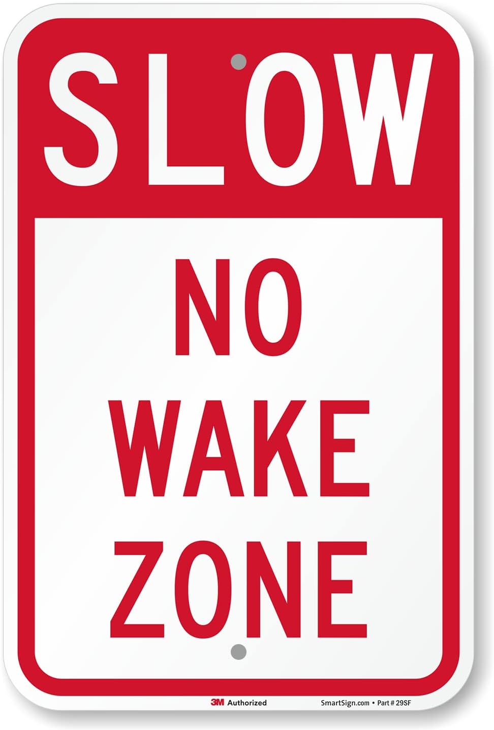 SmartSign No Wake Zone Sign, Slow Down Sign, Lake Signs for Outdoor, 12 x 18 Inches 3M Engineer Grade Reflective Aluminum, Weather Resistant