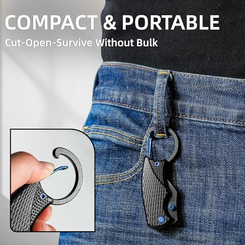 Image of NedFoss OWL Pocket Knife for Men, 1.56inch Small Pocket Knife Box Cutter, D2 Steel Blade and Aluminum Handle Keychains knives, Mini Folding Knife EDC Gadgets, Cool Knives for Work, Birthday Father Day Gifts for Him
