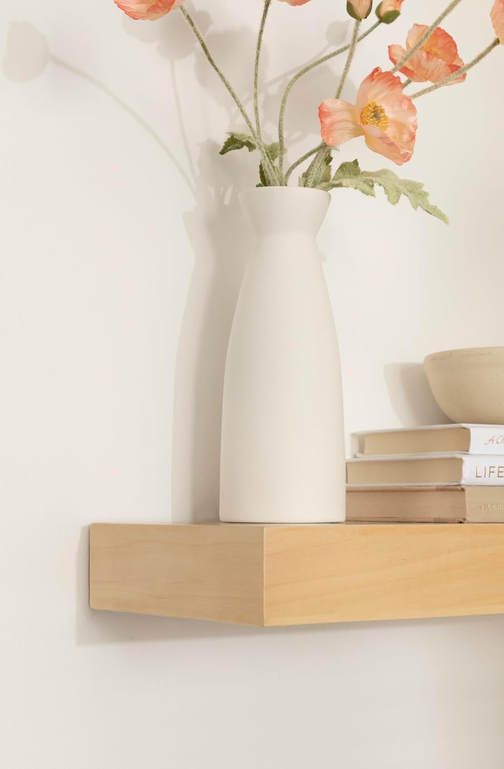 Kate and Laurel Havlock Modern Wood Two-Piece Floating Corner Shelf Set, 26 x 8 x 3, Natural Wood, Wooden Corner Shelving with Unique Geometric Shape for Living Room Decor or Entryway Storage