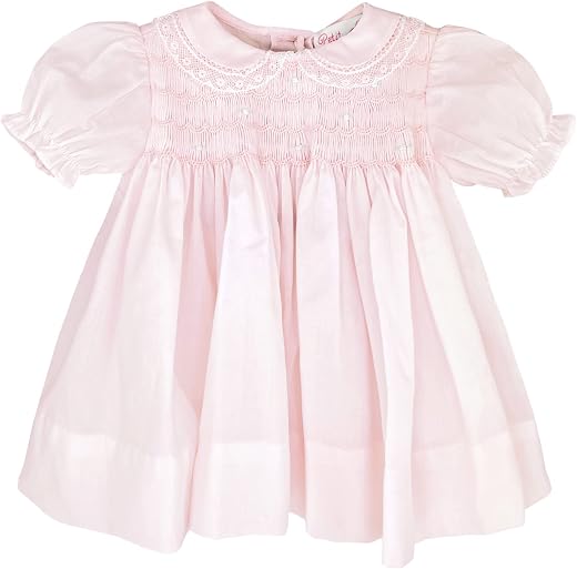 Petit Ami Baby Girls' Fully Smocked Dress with Lace Trim