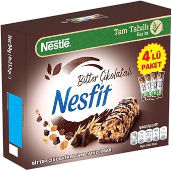 Nestl  Nesfit Dark Chocolate Full Grain Bar 4  Pack, 4x23.5 Gr