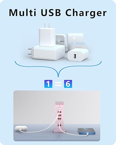 Miniatura 3 de Estación de carga para múltiples dispositivos, torre de carga USB VPSUN de 50 W, concentrador de carga USB de 6 puertos compatible con iPhone 151414