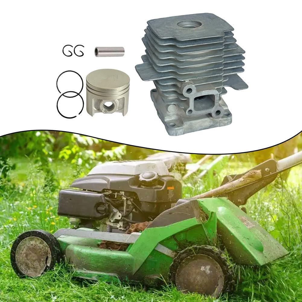 Kit de montaje de cilindro para cortacésped FS230, piezas de repuesto de metal de 7 piezas con pistón y arandelas, fácil instalación para tareas de mantenimiento de jardín