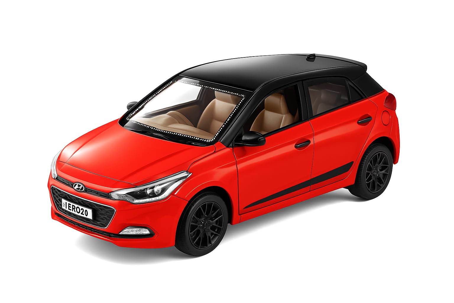 Sheel® i20 Pull Back Toy Car for Kids – Scale Model Car with Opening Doors, High-Speed Action | Durable Plastic Car Toy | Gift for Boys & Girls 3+ Years (Orange & Black)-image-47