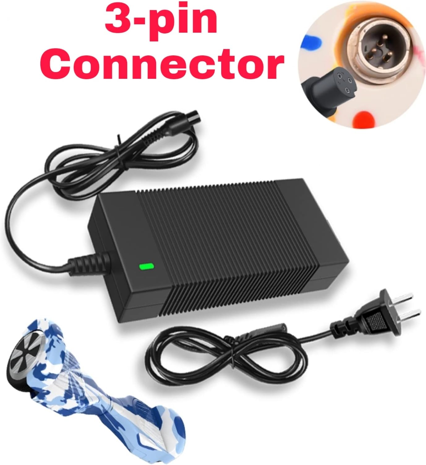 29.4v 1.5a/ 1A/ 0.6a 3-pointed charger for Hover-1 Swagtron Jetson 24V/ 25.2V/ 25.9V Models (Note: Batra 7S Solo!) Lithium battery (not for 36 V/ 42V !!) Power charger 3 61 +ES3pvcL. AC SL1500