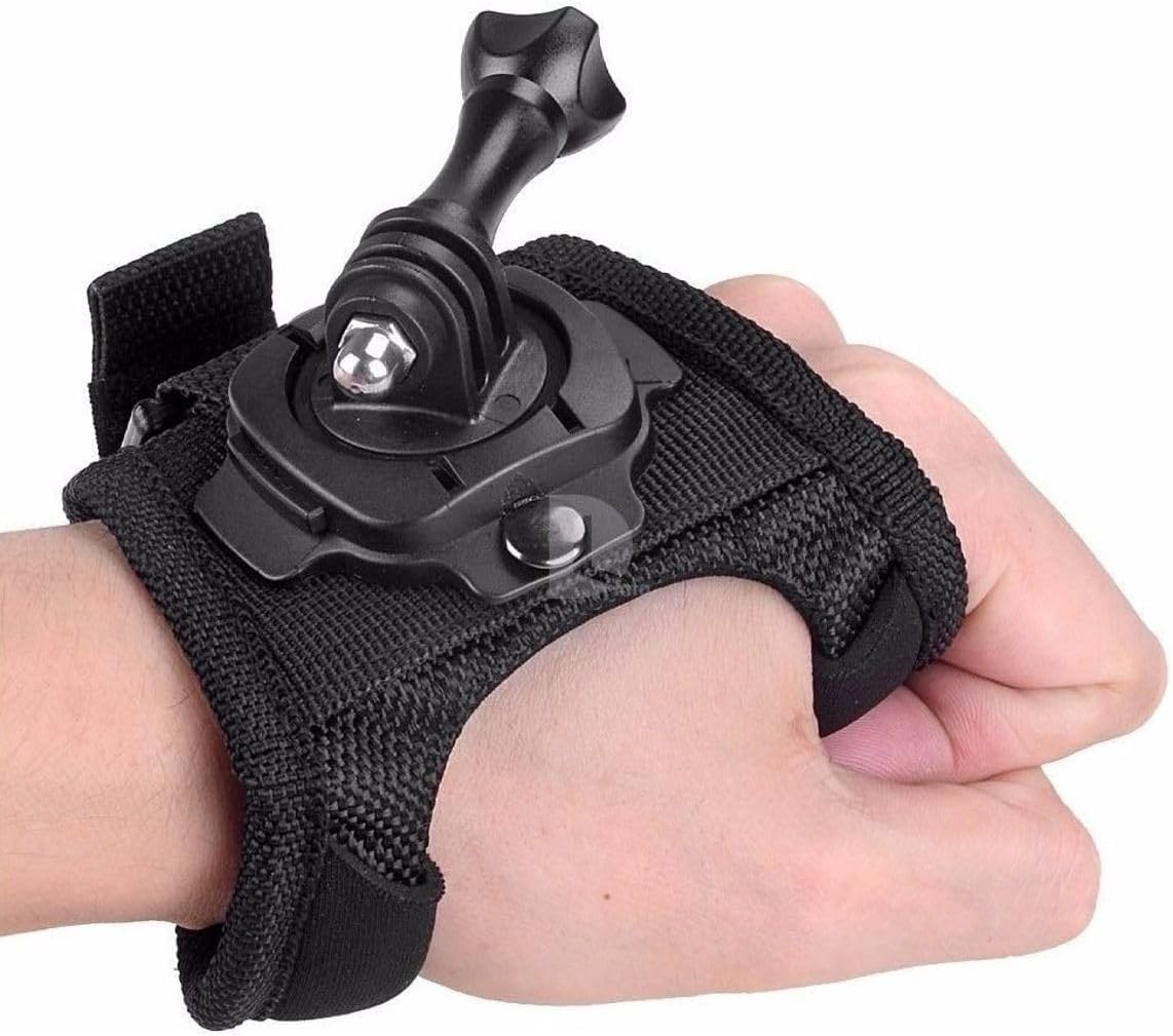 Suporte de Pulso Giratório 360° para GoPro e outras Câmeras de Ação como SJCam, etc, Ajustável, Compatível com Hero 13 12 11 10 9 8 7 6 5 4 3 2 1, Preto, para Esportes Radicais luva360 I2 ITWO