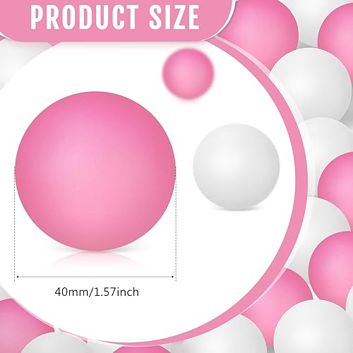 Vista 86 de Hanaive Paquete de 100 pelotas de tenis de mesa multicolor de 1.575 pulgadas, bolas de plástico lavables a granel, juego pequeño para juegos de Negro