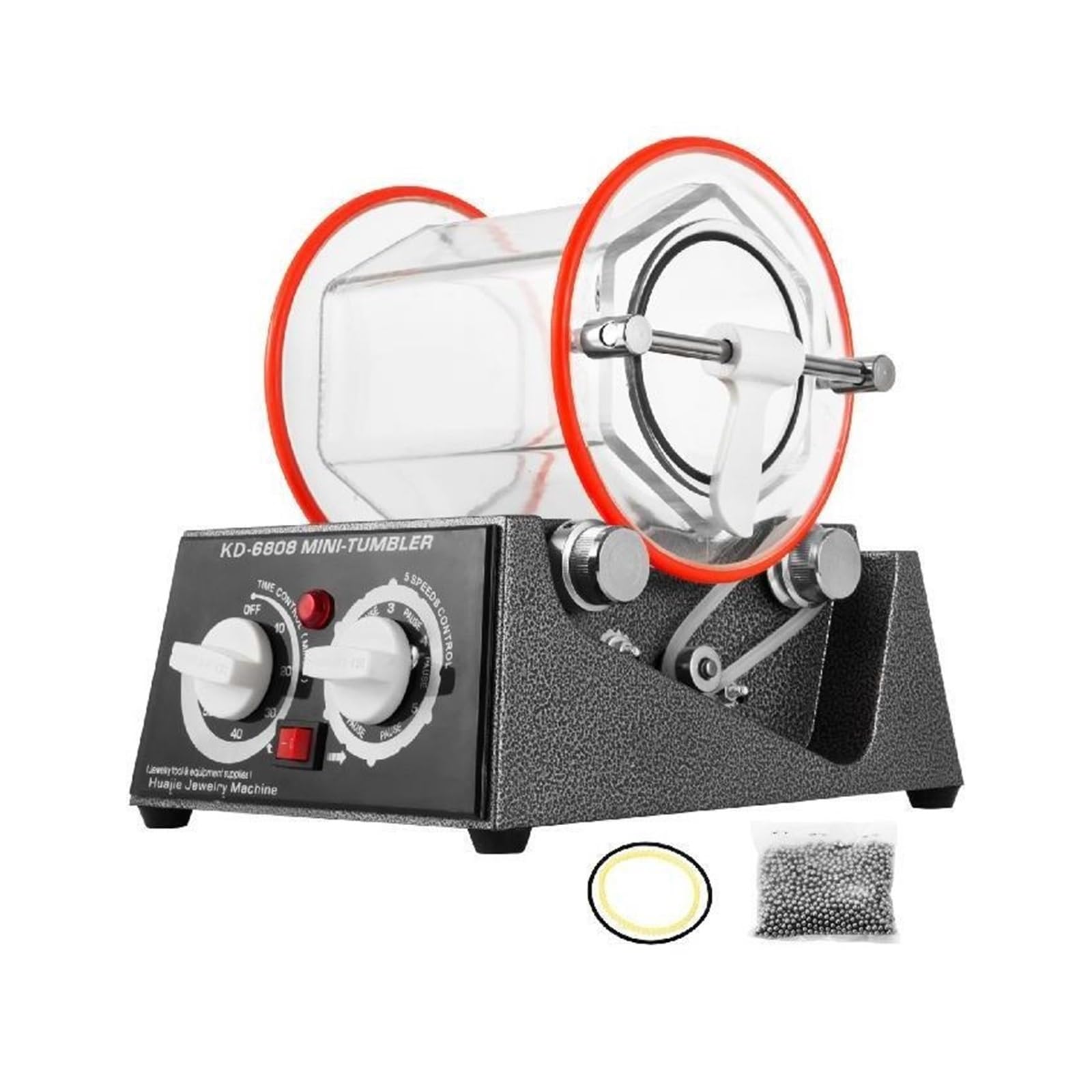 3kg Rotary Tumbler Surface Polisher Jewelry Polishing Machine KT6808 Finishing Machine with Polishing Bead for Chamfering