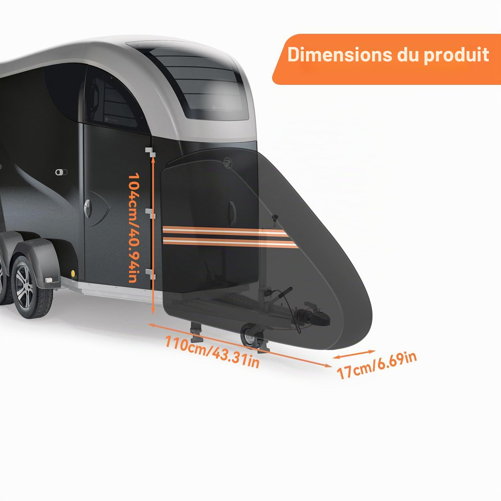 Housse de protection 600D pour timon de remorque de cheval et caravanes, housse avant pour la plupart des types de remorques à chevaux