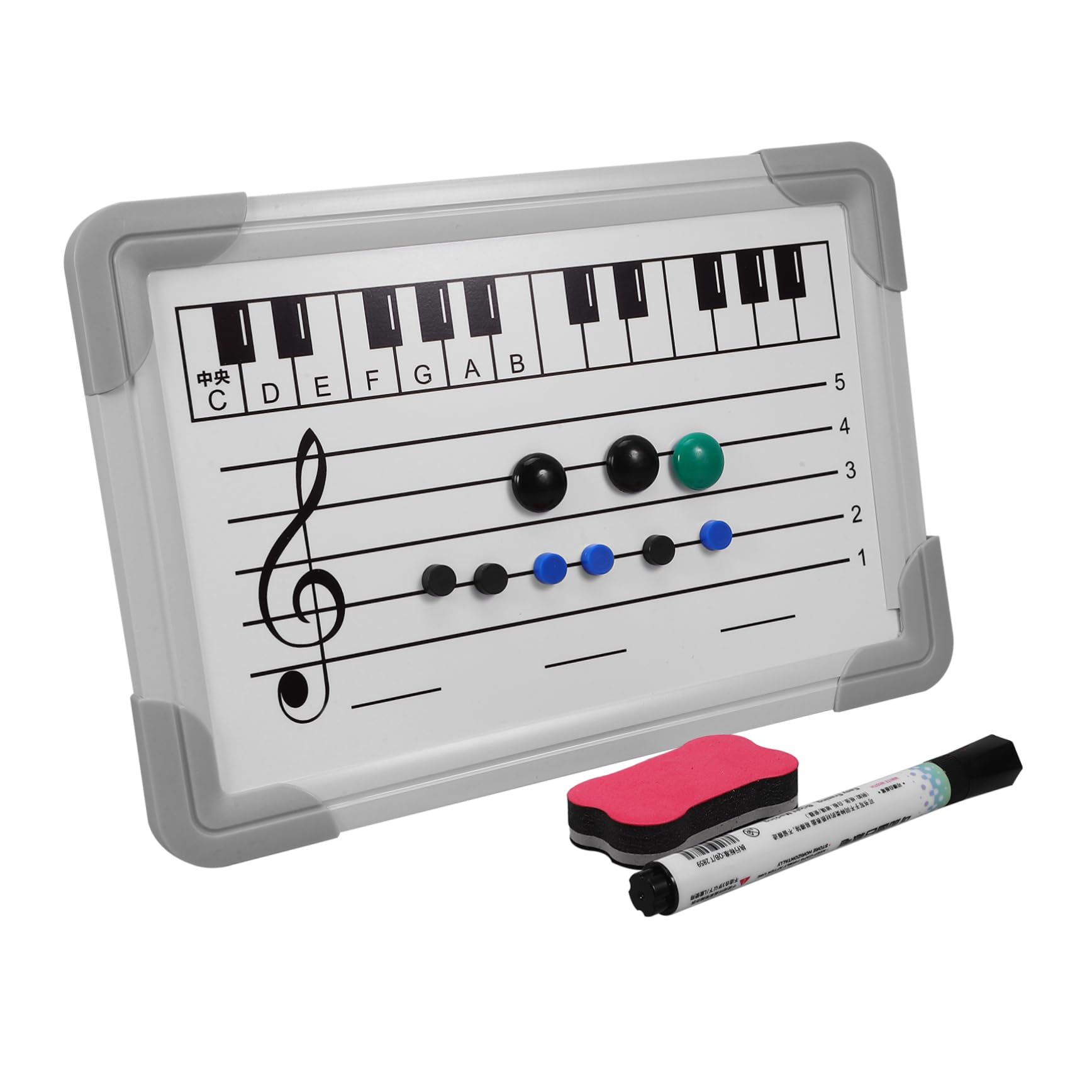 SEWACC Music Staff Whiteboard Dry Erase Board for Classroom Home Musical Notes Bulletin Board 1 Set White