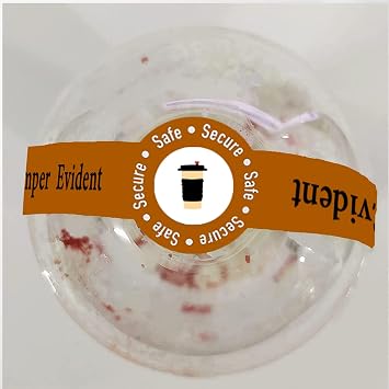 Safe Secure Tamper Evident Seals Stickers for Drink Lids,1 x 9Food Delivery Stickers - Sealed for Freshness Labels Drink Food Seal Stickers (500 Total Labels)