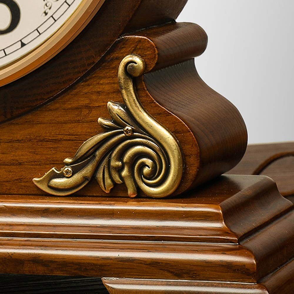 Reloj de repisa, Relojes de sobremesa de Roble, Reloj con Soporte de Madera, Reloj de sobremesa Decorativo, Reloj de Mesa con Pilas, Vidrio HD fácil de Leer