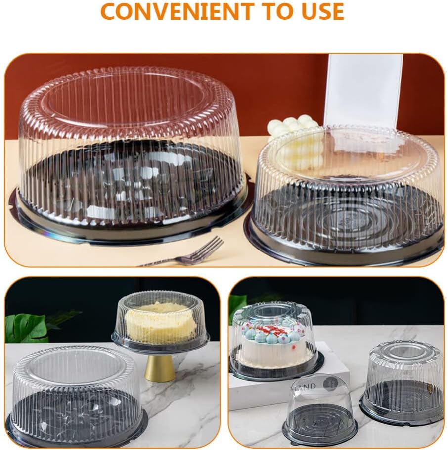 ULTECHNOVO Round Cake Box 7.08 Inch Portable Clear Plastic Cake Carrier with Lid for Baking Birthday Storage and Transport