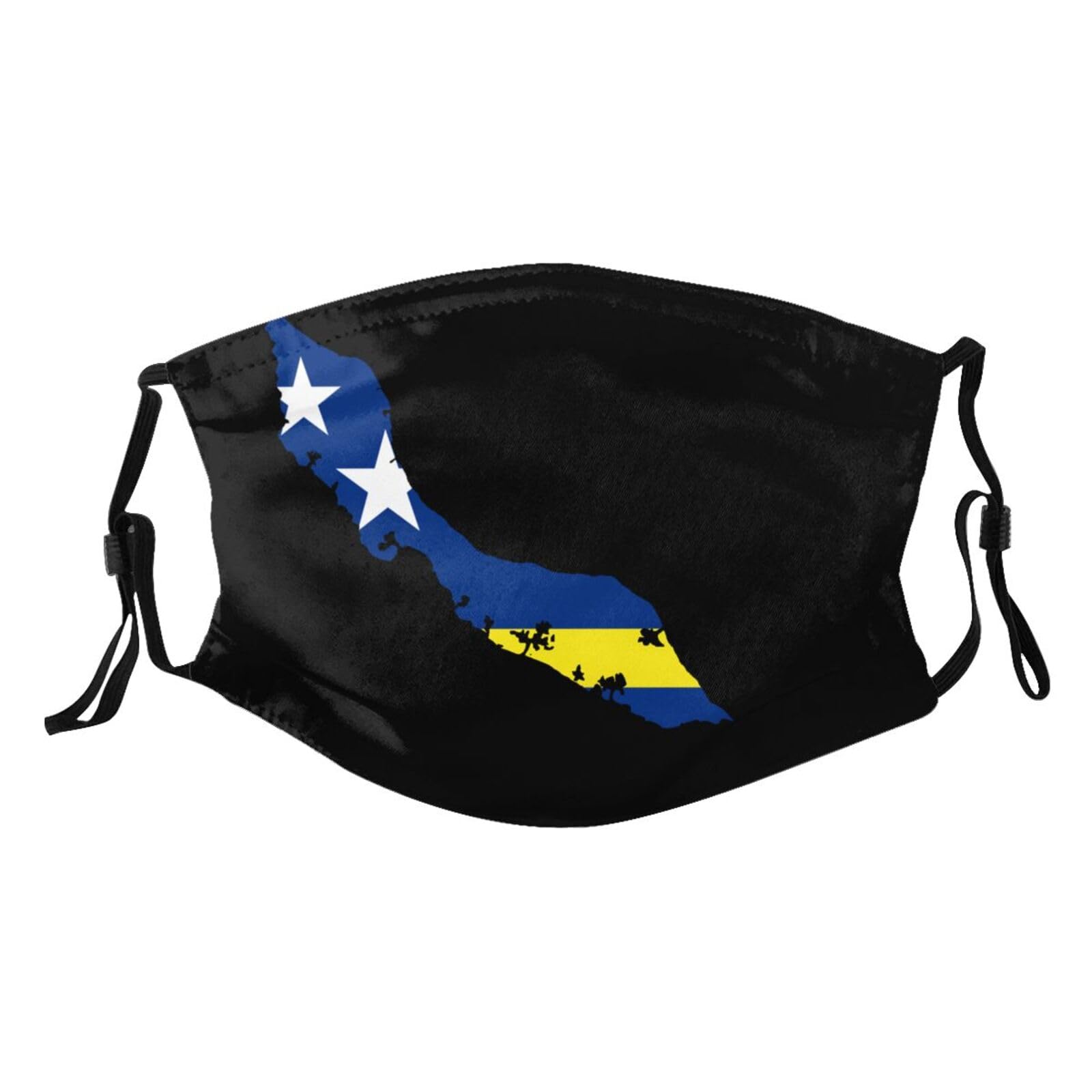 Curacao Flag Map Adult Dust Mask Adjustable Dust Face with 2 Filter63