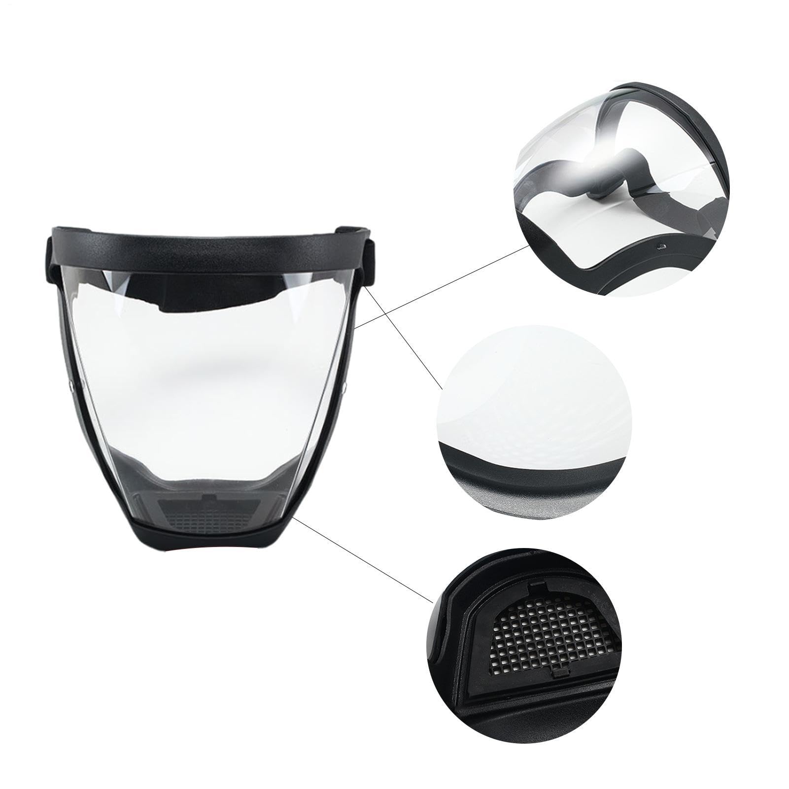Maschera Antipolvere A Pieno Facciale, Visiera Protettiva Regolabile Trasparente, Anti Appannamento, Maschera Protettiva Viso Da Giardiniere, Copertura Per Il Viso Per Colpire L'erbas Per Adulti