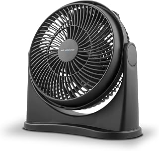 Air Monster 15655 High Velocity Personal Desk Fan, 8 Inch, Black
