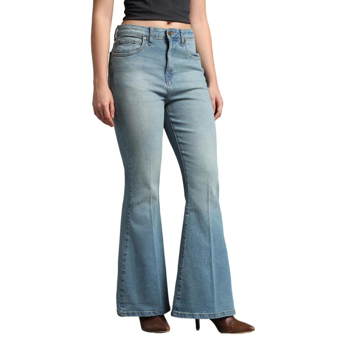 flying machine Women's Extreme Flare Fit Jeans| Solid | High Rise | Stretchable | Jeans for Woman-picture-38