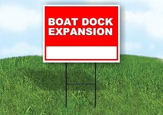 Boat Dock Expansion Write On Me Red 18x24 in Single Sided Yard Road Sign w/Stand