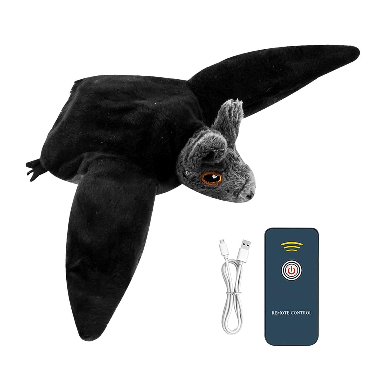 Electric Cat Toy - Halloween Cat Exercise Toys, Touch Activated Flapping Bat with Catnip, with Lively Meeows and Catnip | Beating Wings for Your Puppy to Entertain Itself and Relieve Boredom