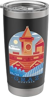 Graz - Capital of Styria Clock Tower Art Culture Stainless Steel Insulated Tumbler