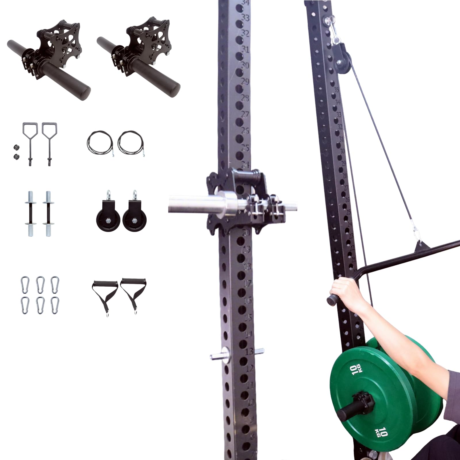 Photo 1 of *missing parts unkown* MARLANG Upgrade Smith Machine Attachments for Power Rack Attachment, Cable Machine Attachment for Squat Rack Attachments, Power Rack Pulley Attachments for Cable Crossover LAT Pull Down Squat Set C