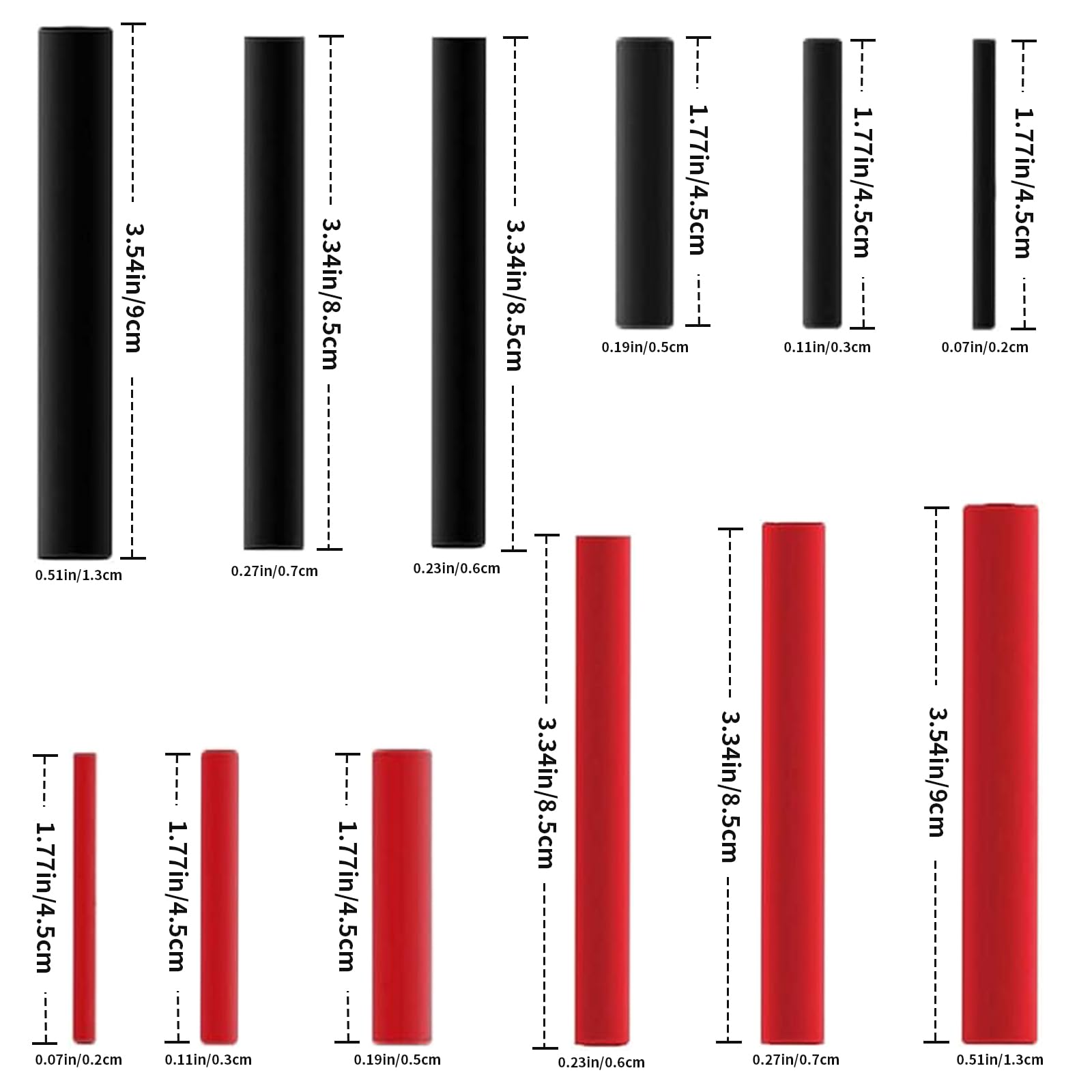 270PCS Heat Shrink Tubing Kit (Black & Red) - 3:1 Dual Wall Adhesive Tube Set, 6 Sizes for Cable Wire Repair, Insulation Protection, Includes Storage Box