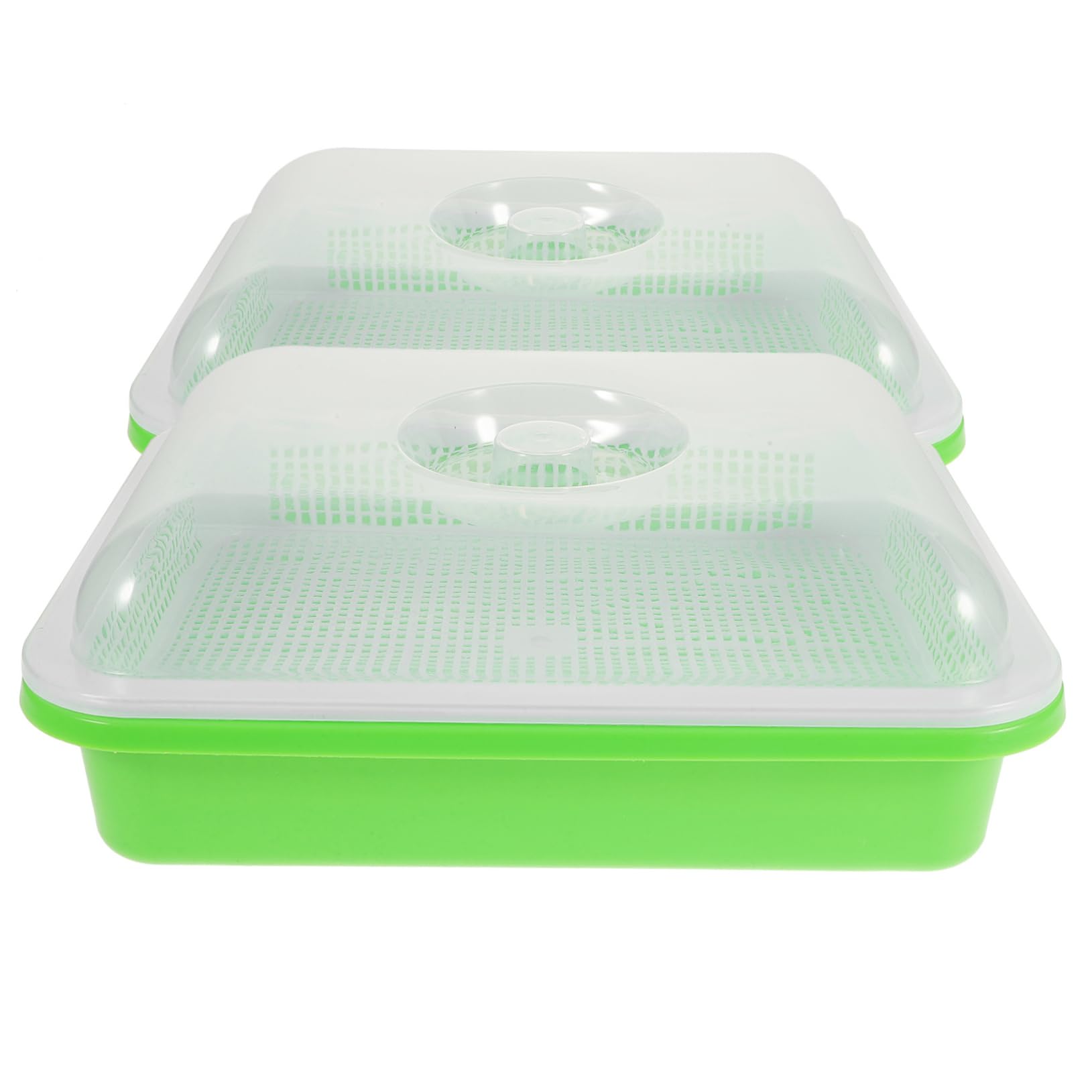 TOYANDONA Bandejas para Germinadores Tapa para Jardinería, Pack 2 Unidades, de Cultivo Plástico Profundo, Germinador de Brotes Soja, Germinación sin Tierra, Uso Doméstico y Huerto Urbano
