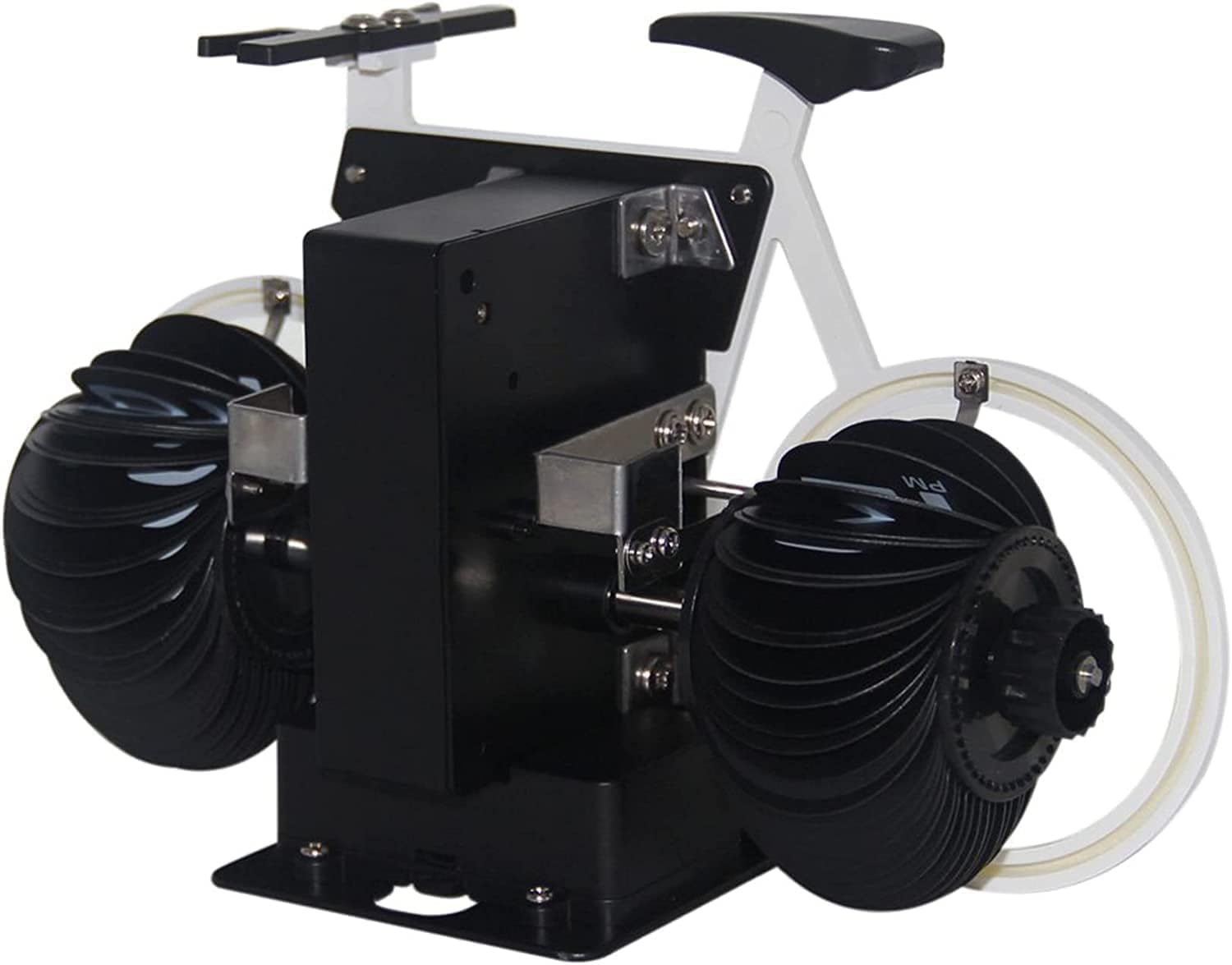 Adventurers Bicycle Shape Flip Clock, Mechanical Digital Vintage Desk Clock,AAA Battery Powered,12 Hours Mode,Ideal for Home Desk Decor, White