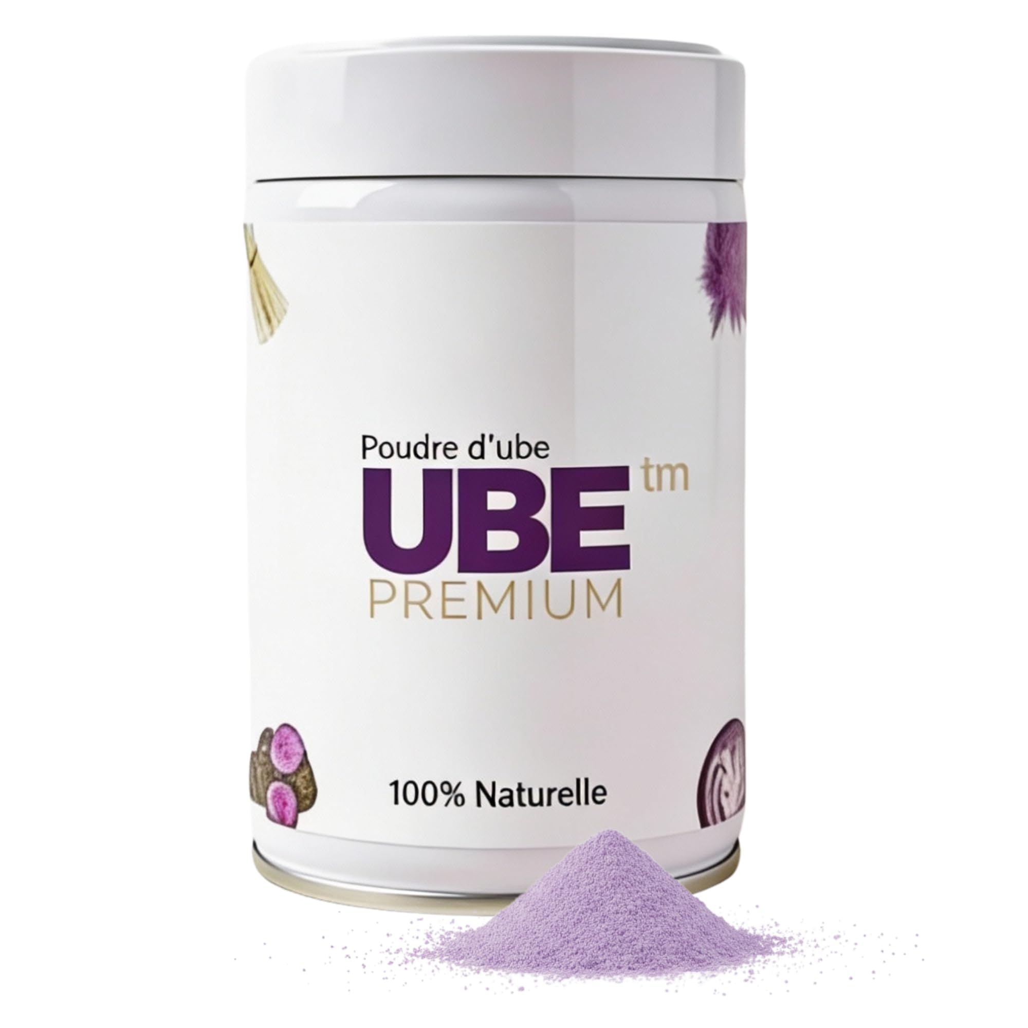 UBE PREMIUM - Ube Poudre 100% Naturelle et Authentique Qualité Premium– (200 g) Igname Violet (Dioscorea alata) – Ube Latte, Glaces, Bubble Tea & Desserts – Vegan, Sans Gluten, Colorant Naturel